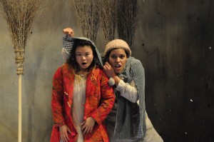 Mei Mac (left) as the Snow Child with Paula James 